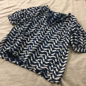 Madewell denim puffy sleeve blouse